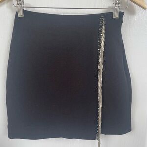 Gianni Bini Black Mini Skirt with Embellished Trim